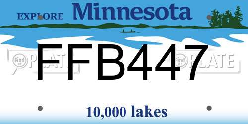 FFB447 Minnesota License Plate