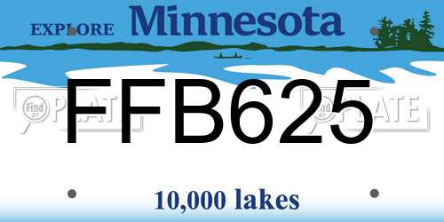 FFB625 Minnesota License Plate