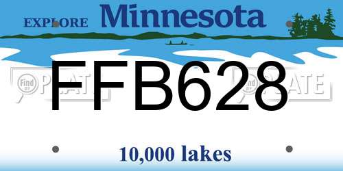 FFB628 Minnesota License Plate
