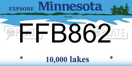 FFB862 Minnesota License Plate
