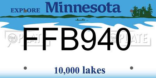 FFB940 Minnesota License Plate