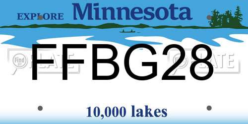 FFBG28 Minnesota License Plate