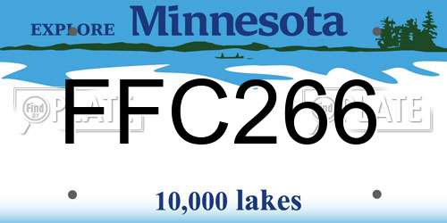 FFC266 Minnesota License Plate