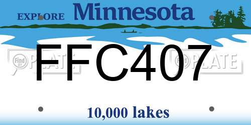 FFC407 Minnesota License Plate