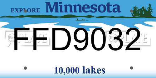 FFD9032 Minnesota License Plate