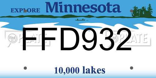 FFD932 Minnesota License Plate