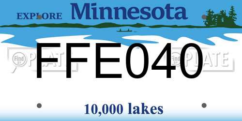 FFE040 Minnesota License Plate