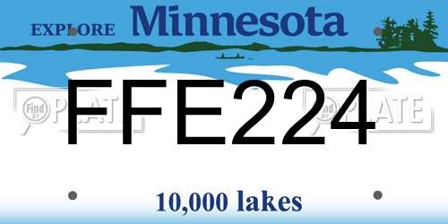 FFE224 Minnesota License Plate