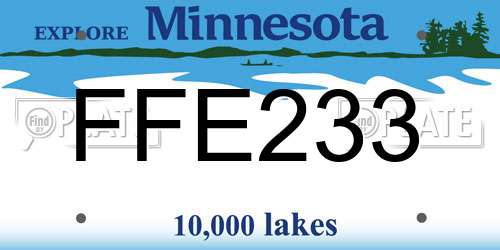 FFE233 Minnesota License Plate
