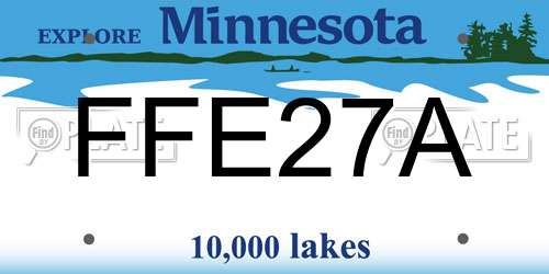FFE27A Minnesota License Plate