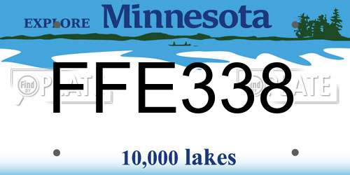 FFE338 Minnesota License Plate