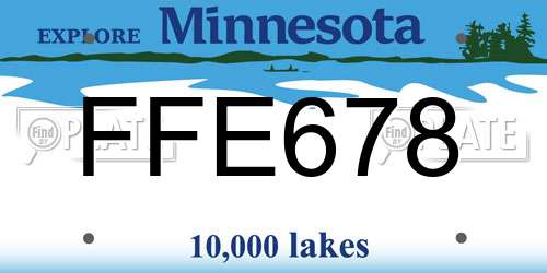 FFE678 Minnesota License Plate