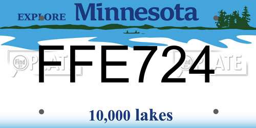 FFE724 Minnesota License Plate