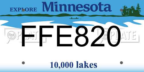 FFE820 Minnesota License Plate
