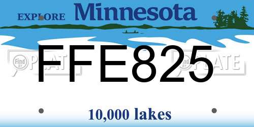 FFE825 Minnesota License Plate