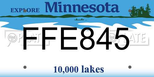 FFE845 Minnesota License Plate