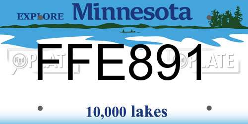 FFE891 Minnesota License Plate