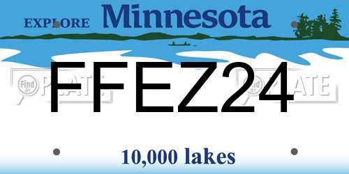 FFEZ24 Minnesota License Plate