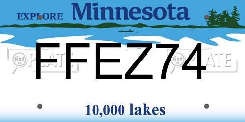 FFEZ74 Minnesota License Plate