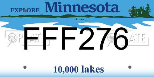 FFF276 Minnesota License Plate