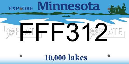 FFF312 Minnesota License Plate