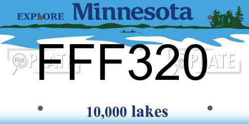 FFF320 Minnesota License Plate