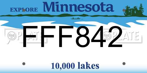 FFF842 Minnesota License Plate