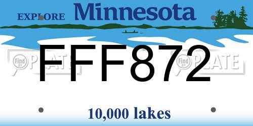 FFF872 Minnesota License Plate