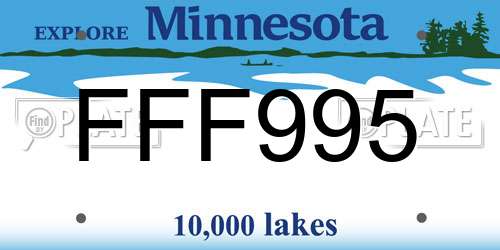 FFF995 Minnesota License Plate