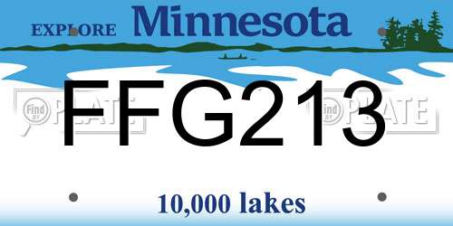 FFG213 Minnesota License Plate