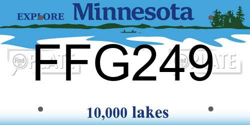 FFG249 Minnesota License Plate