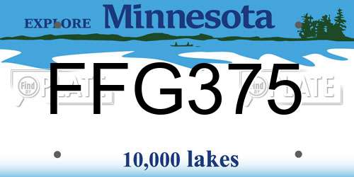 FFG375 Minnesota License Plate