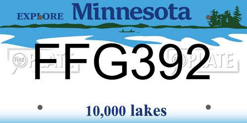 FFG392 Minnesota License Plate