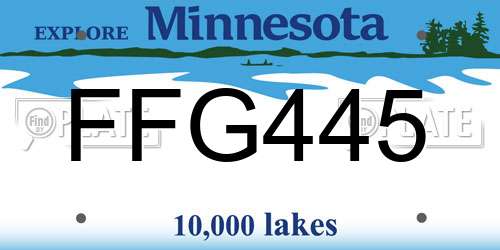 FFG445 Minnesota License Plate