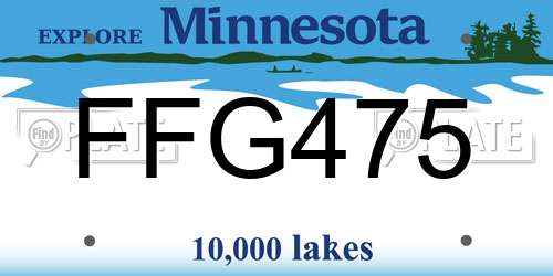 FFG475 Minnesota License Plate