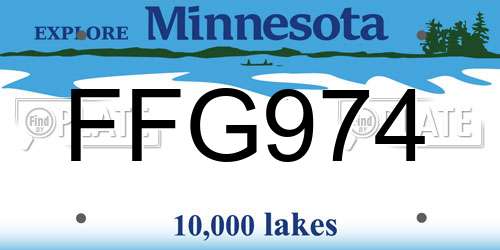 FFG974 Minnesota License Plate