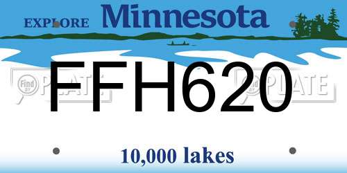 FFH620 Minnesota License Plate