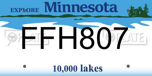 FFH807 Minnesota License Plate