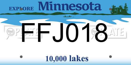 FFJ018 Minnesota License Plate