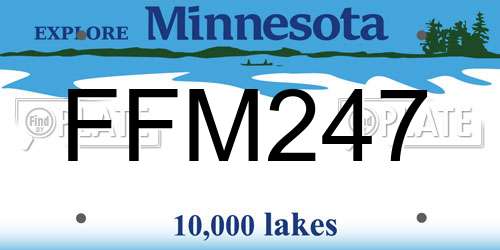 FFM247 Minnesota License Plate
