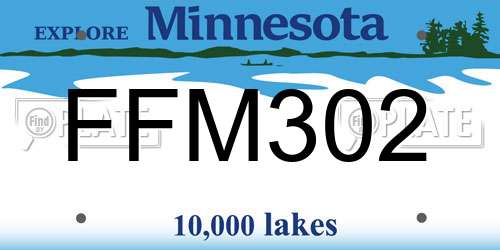 FFM302 Minnesota License Plate