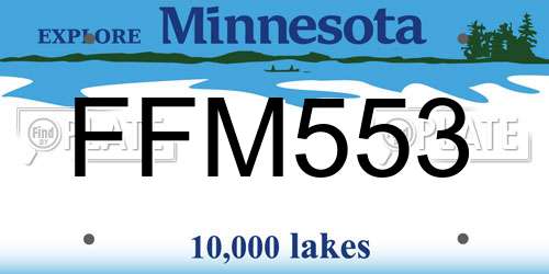 FFM553 Minnesota License Plate
