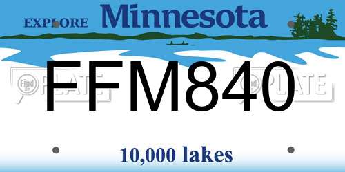 FFM840 Minnesota License Plate
