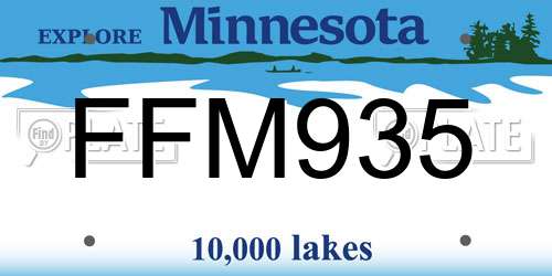 FFM935 Minnesota License Plate