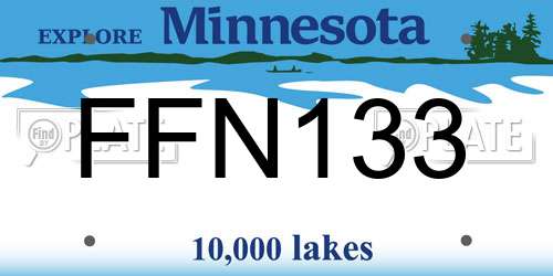 FFN133 Minnesota License Plate