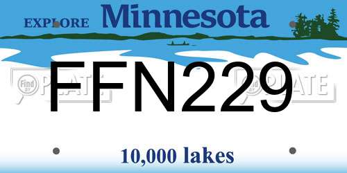 FFN229 Minnesota License Plate