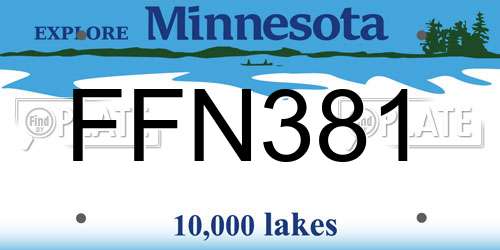 FFN381 Minnesota License Plate