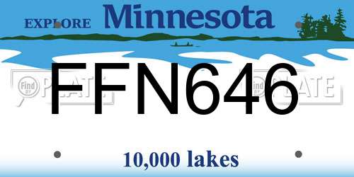 FFN646 Minnesota License Plate