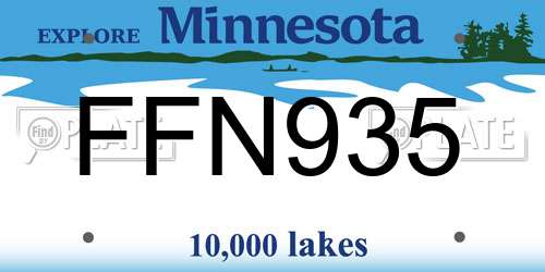 FFN935 Minnesota License Plate