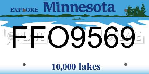 FFO9569 Minnesota License Plate